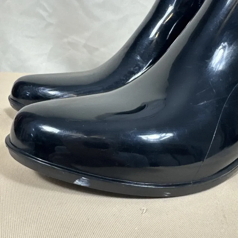 Coach Rivington Ankle Rain Boots, Black, Size 8